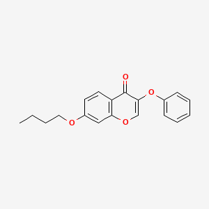 molecular formula C19H18O4 B3047312 4H-1-Benzopyran-4-one, 7-butoxy-3-phenoxy- CAS No. 137460-56-1