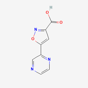 molecular formula C8H5N3O3 B3047319 5-(2-Pyrazinyl)isoxazole-3-carboxylic Acid CAS No. 1375064-55-3