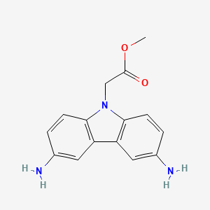 molecular formula C15H15N3O2 B3047329 Methyl 2-(3,6-diamino-9H-carbazol-9-yl)acetate CAS No. 137696-23-2