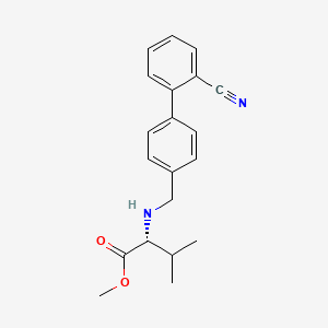 molecular formula C20H22N2O2 B3047334 D-Valine, N-[(2'-cyano[1,1'-biphenyl]-4-yl)methyl]-, methyl ester CAS No. 137863-97-9