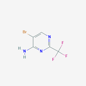 molecular formula C5H3BrF3N3 B3047343 5-Bromo-2-(trifluoromethyl)pyrimidin-4-amine CAS No. 1379352-61-0