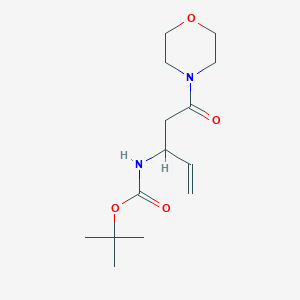 molecular formula C14H24N2O4 B3047347 N-Boc-(+/-)-3-aminopent-4-en-(morpholin-4-yl)-amide CAS No. 1379812-21-1