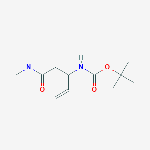 molecular formula C12H22N2O3 B3047349 N-Boc-(+/-)-3-aminopent-4-endimethylamide CAS No. 1379812-28-8