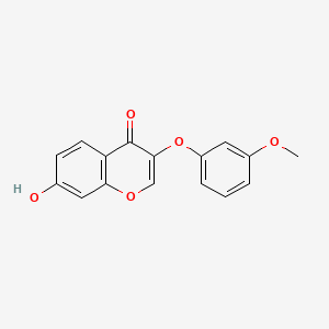 molecular formula C16H12O5 B3047351 4H-1-Benzopyran-4-one, 7-hydroxy-3-(3-methoxyphenoxy)- CAS No. 137988-00-2