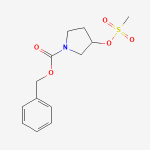 molecular formula C13H17NO5S B3047366 Benzyl 3-((methylsulfonyl)oxy)pyrrolidine-1-carboxylate CAS No. 138232-44-7