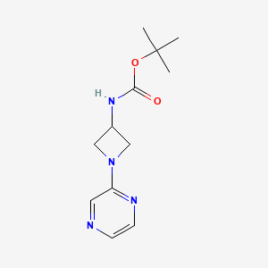 molecular formula C12H18N4O2 B3047400 tert-Butyl (1-(pyrazin-2-yl)azetidin-3-yl)carbamate CAS No. 1389313-26-1