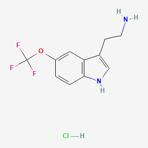 molecular formula C11H12ClF3N2O B3047401 2-(5-(Trifluoromethoxy)-1H-indol-3-yl)ethanamine hydrochloride CAS No. 1389313-40-9