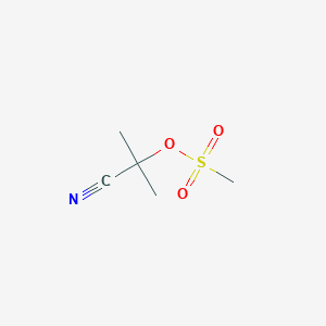 molecular formula C5H9NO3S B3047404 Propanenitrile, 2-methyl-2-[(methylsulfonyl)oxy]- CAS No. 138999-33-4