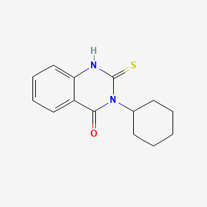 molecular formula C14H16N2OS B3047407 3-cyclohexyl-2-thioxo-2,3-dihydroquinazolin-4(1H)-one CAS No. 13906-06-4
