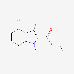molecular formula C13H17NO3 B3047477 ethyl 1,3-dimethyl-4-oxo-4,5,6,7-tetrahydro-1H-indole-2-carboxylate CAS No. 14006-82-7