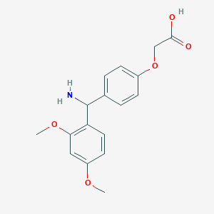 molecular formula C17H19NO5 B3047566 Acetic acid, [4-[amino(2,4-dimethoxyphenyl)methyl]phenoxy]- CAS No. 142115-01-3