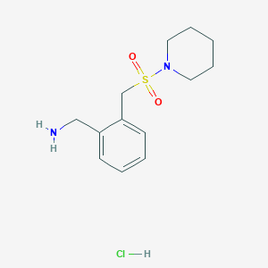 molecular formula C13H21ClN2O2S B3047577 {2-[(Piperidine-1-sulfonyl)methyl]phenyl}methanamine hydrochloride CAS No. 1423027-14-8