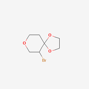 molecular formula C7H11BrO3 B3047581 6-Bromo-1,4,8-trioxaspiro[4.5]decane CAS No. 1423031-10-0