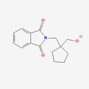 molecular formula C15H17NO3 B3047584 2-{[1-(hydroxymethyl)cyclopentyl]methyl}-2,3-dihydro-1H-isoindole-1,3-dione CAS No. 1423032-83-0