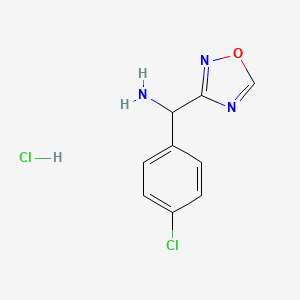 molecular formula C9H9Cl2N3O B3047588 (4-Chlorophenyl)(1,2,4-oxadiazol-3-yl)methanamine hydrochloride CAS No. 1423034-43-8