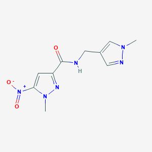 molecular formula C10H12N6O3 B3047640 1-methyl-N-[(1-methyl-1H-pyrazol-4-yl)methyl]-5-nitro-1H-pyrazole-3-carboxamide CAS No. 1429418-48-3