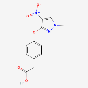 {4-[(1-methyl-4-nitro-1H-pyrazol-3-yl)oxy]phenyl}acetic acid