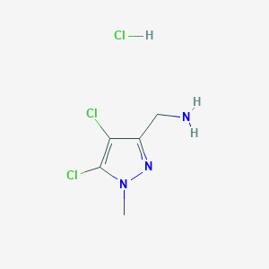 molecular formula C5H8Cl3N3 B3047690 (4,5-Dichloro-1-methyl-1H-pyrazol-3-yl)methylamine hydrochloride CAS No. 1431965-15-9