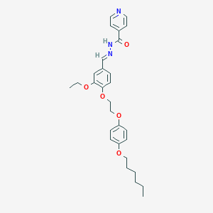 molecular formula C29H35N3O5 B304770 N'-(3-ethoxy-4-{2-[4-(hexyloxy)phenoxy]ethoxy}benzylidene)isonicotinohydrazide 