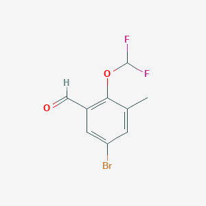 molecular formula C9H7BrF2O2 B3047719 5-Bromo-2-(difluoromethoxy)-3-methylbenzaldehyde CAS No. 1432681-62-3