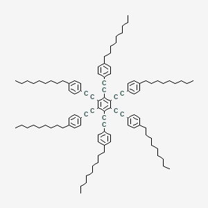 molecular formula C108H138 B3047737 Benzene, hexakis[(4-nonylphenyl)ethynyl]- CAS No. 143608-03-1