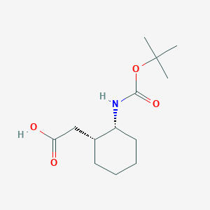 molecular formula C13H23NO4 B3047738 Rac-2-[(1R,2R)-2-{[(tert-butoxy)carbonyl]amino}cyclohexyl]acetic acid CAS No. 143617-91-8