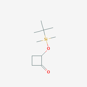 molecular formula C10H20O2Si B3047740 Cyclobutanone, 2-[[(1,1-dimethylethyl)dimethylsilyl]oxy]- CAS No. 143660-45-1