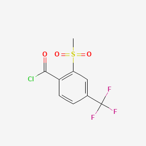 molecular formula C9H6ClF3O3S B3047742 Benzoyl chloride, 2-(methylsulfonyl)-4-(trifluoromethyl)- CAS No. 143701-81-9