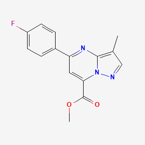 molecular formula C15H12FN3O2 B3047783 Methyl 5-(4-fluorophenyl)-3-methylpyrazolo[1,5-a]pyrimidine-7-carboxylate CAS No. 1443279-71-7