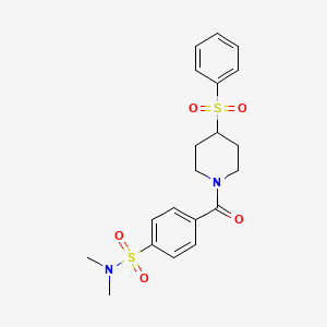 molecular formula C20H24N2O5S2 B3047807 Benzenesulfonamide, N,N-dimethyl-4-[[4-(phenylsulfonyl)-1-piperidinyl]carbonyl]- CAS No. 1448030-30-5