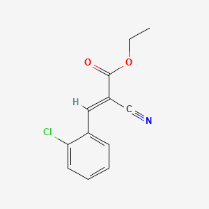 molecular formula C12H10ClNO2 B3047834 3-(2-Chlorophenyl)-2-cyano-2-propenoic acid ethyl ester CAS No. 14561-93-4