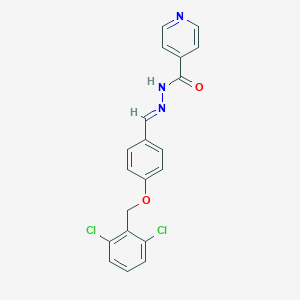 molecular formula C20H15Cl2N3O2 B304786 N-[(E)-[4-[(2,6-dichlorophenyl)methoxy]phenyl]methylideneamino]pyridine-4-carboxamide 
