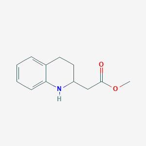 molecular formula C12H15NO2 B3047961 Methyl 2-(1,2,3,4-tetrahydroquinolin-2-yl)acetate CAS No. 150535-15-2