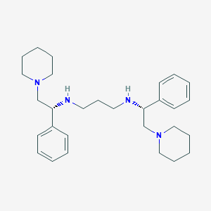 molecular formula C29H44N4 B3048093 1,3-Propanediamine, N1,N3-bis[(1R)-1-phenyl-2-(1-piperidinyl)ethyl]- CAS No. 156000-78-1