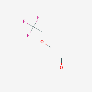 molecular formula C7H11F3O2 B3048101 Oxetane, 3-methyl-3-[(2,2,2-trifluoroethoxy)methyl]- CAS No. 156294-54-1