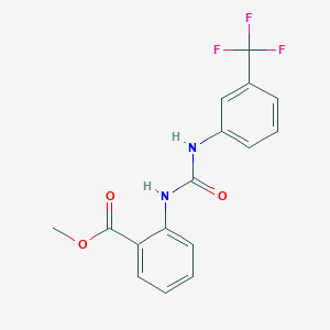 molecular formula C16H13F3N2O3 B3048108 Methyl 2-[[3-(trifluoromethyl)phenyl]carbamoylamino]benzoate CAS No. 1566-98-9