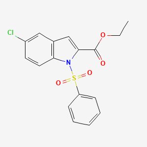 molecular formula C17H14ClNO4S B3048156 ethyl 5-chloro-1-(phenylsulfonyl)-1H-indole-2-carboxylate CAS No. 158561-88-7