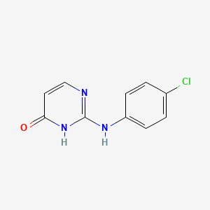 molecular formula C10H8ClN3O B3048160 2-((4-Chlorophenyl)amino)pyrimidin-4(1H)-one CAS No. 158661-61-1