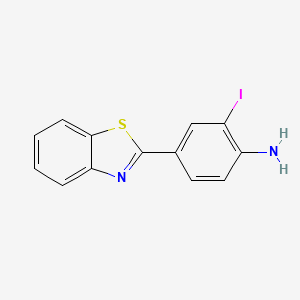 molecular formula C13H9IN2S B3048247 Benzenamine, 4-(2-benzothiazolyl)-2-iodo- CAS No. 162374-60-9