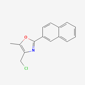 molecular formula C15H12ClNO B3048259 Oxazole, 4-(chloromethyl)-5-methyl-2-(2-naphthalenyl)- CAS No. 162705-57-9