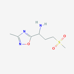 1-(3-Methyl-1,2,4-oxadiazol-5-yl)-3-(methylsulfonyl)propan-1-amine