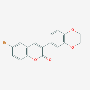 2H-1-Benzopyran-2-one, 6-bromo-3-(2,3-dihydro-1,4-benzodioxin-6-yl)-