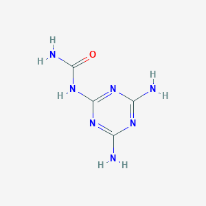 molecular formula C4H7N7O B3048335 Urea, N-(4,6-diamino-1,3,5-triazin-2-yl)- CAS No. 16439-79-5