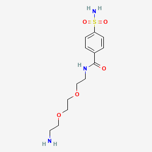 molecular formula C13H21N3O5S B3048360 Aminodi(ethyloxy)ethylaminocarbonylbenzenesulfonamide CAS No. 165618-72-4