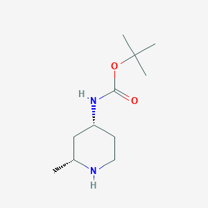 molecular formula C11H22N2O2 B3048363 tert-butyl rac-[(2R,4R)-2-methyl-4-piperidinyl]carbamate CAS No. 1657033-42-5