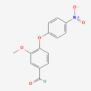 molecular formula C14H11NO5 B3048379 3-Methoxy-4-(4-nitrophenoxy)benzaldehyde CAS No. 166904-09-2