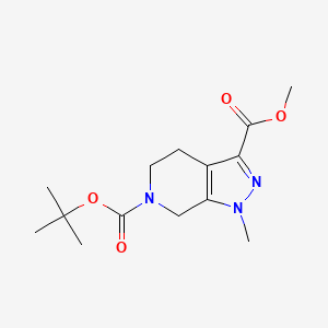 6-tert-butyl 3-methyl 1-methyl-1H,4H,5H,6H,7H-pyrazolo[3,4-c]pyridine-3,6-dicarboxylate