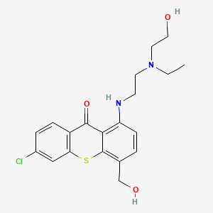 9H-Thioxanthen-9-one, 6-chloro-1-((2-(ethyl(2-hydroxyethyl)amino)ethyl)amino)-4-(hydroxymethyl)-