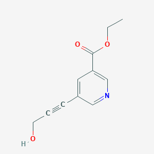 molecular formula C11H11NO3 B3048581 Ethyl 5-(3-hydroxyprop-1-ynyl)nicotinate CAS No. 175203-66-4