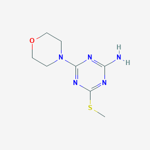 molecular formula C8H13N5OS B3048582 4-(Methylthio)-6-morpholino-1,3,5-triazin-2-amine CAS No. 175204-65-6